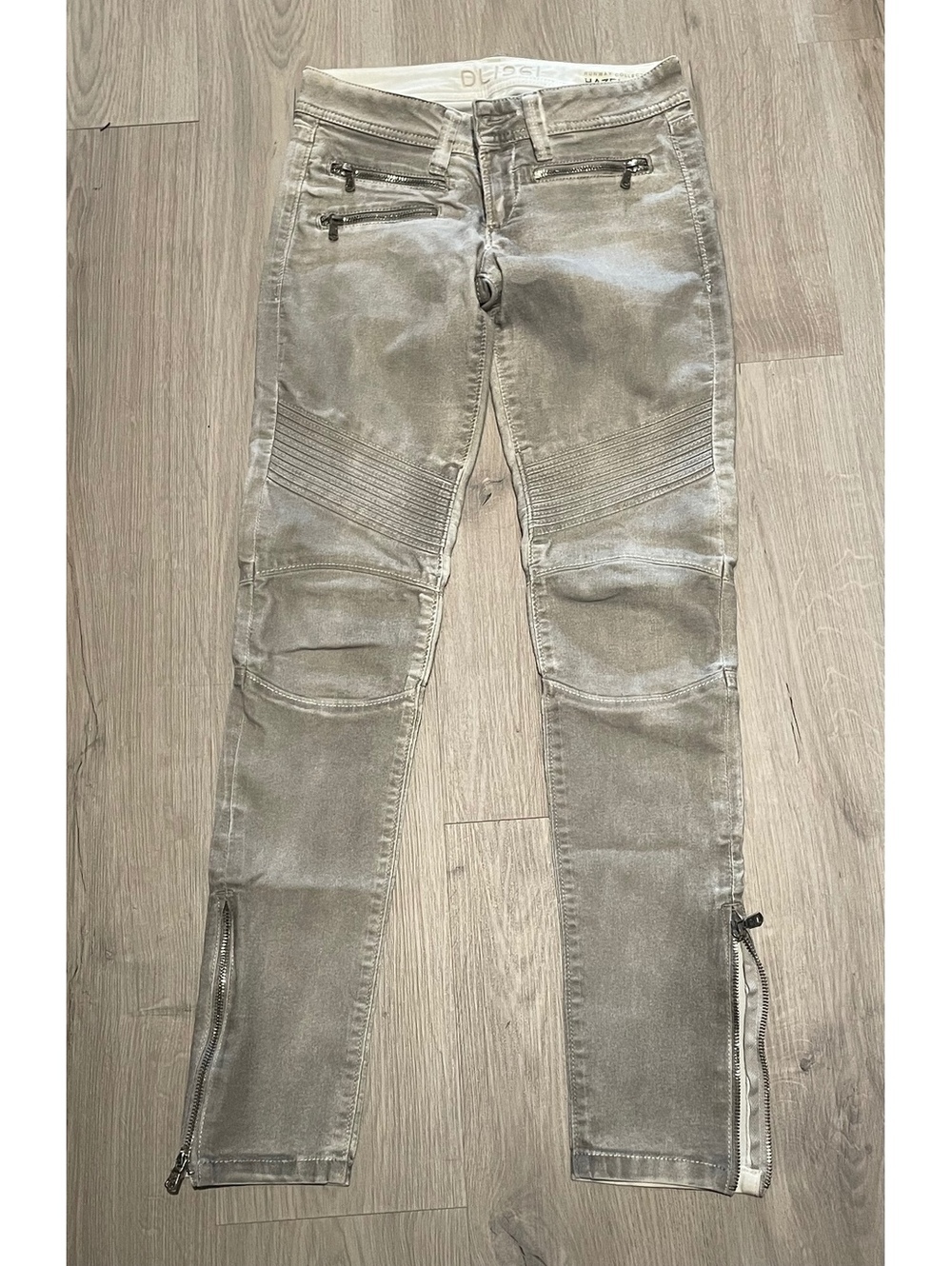 DL1961 Hazel Skinny Moto Jeans – Alloy Grey – Size 26